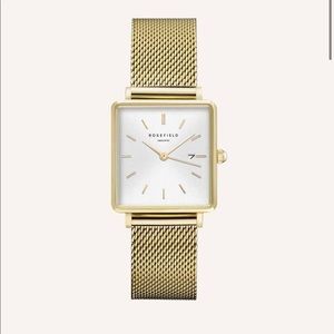 Rosefield The Boxy 33mm Gold Watch